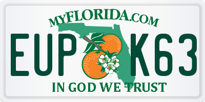 FL license plate EUPK63