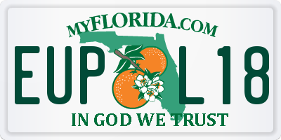 FL license plate EUPL18