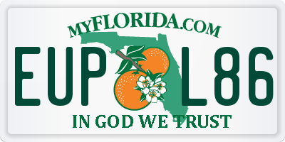 FL license plate EUPL86
