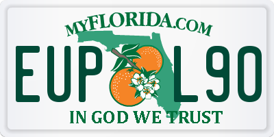 FL license plate EUPL90