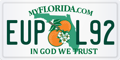 FL license plate EUPL92