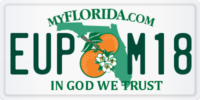 FL license plate EUPM18