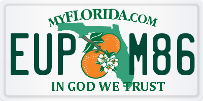 FL license plate EUPM86