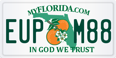 FL license plate EUPM88