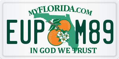 FL license plate EUPM89