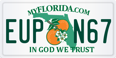 FL license plate EUPN67