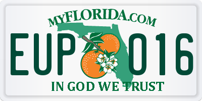 FL license plate EUPO16