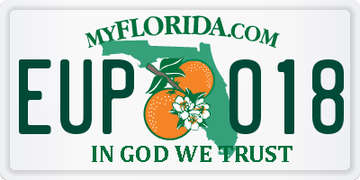 FL license plate EUPO18