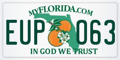 FL license plate EUPO63