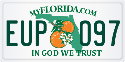 FL license plate EUPO97