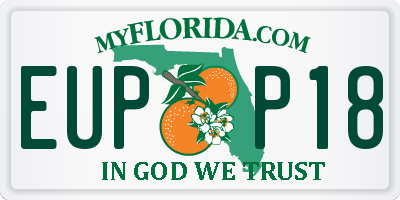 FL license plate EUPP18