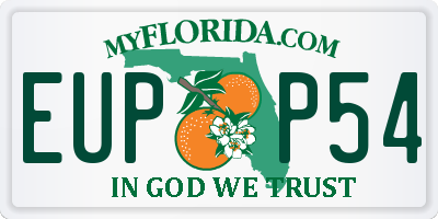 FL license plate EUPP54