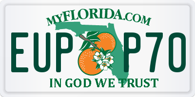 FL license plate EUPP70