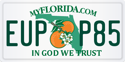 FL license plate EUPP85