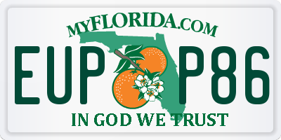 FL license plate EUPP86