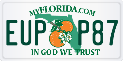 FL license plate EUPP87