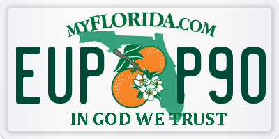 FL license plate EUPP90