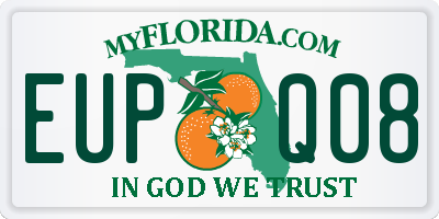 FL license plate EUPQ08
