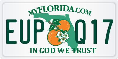 FL license plate EUPQ17