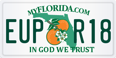 FL license plate EUPR18