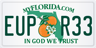 FL license plate EUPR33