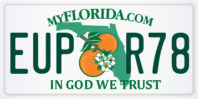 FL license plate EUPR78