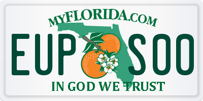 FL license plate EUPS00