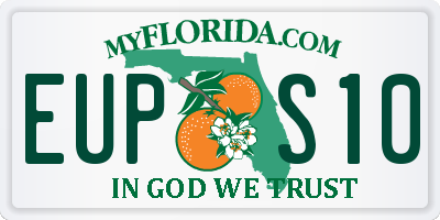 FL license plate EUPS10