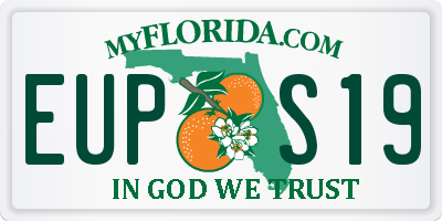 FL license plate EUPS19