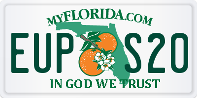 FL license plate EUPS20