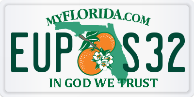 FL license plate EUPS32