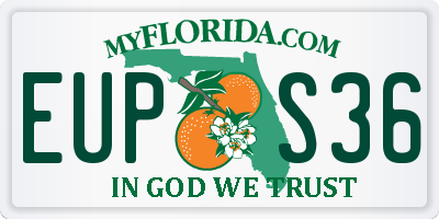 FL license plate EUPS36
