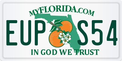 FL license plate EUPS54