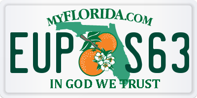 FL license plate EUPS63