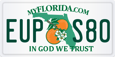 FL license plate EUPS80