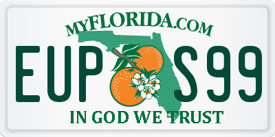 FL license plate EUPS99