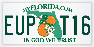 FL license plate EUPT16