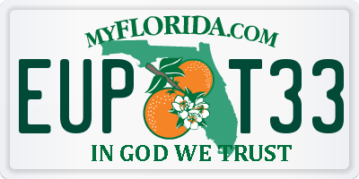 FL license plate EUPT33