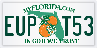 FL license plate EUPT53