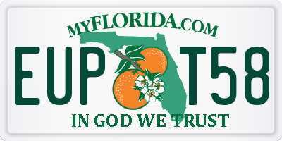 FL license plate EUPT58