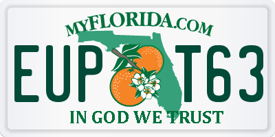FL license plate EUPT63