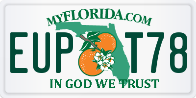 FL license plate EUPT78
