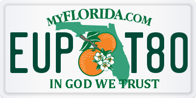 FL license plate EUPT80