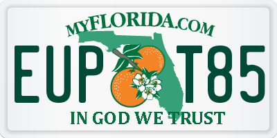 FL license plate EUPT85
