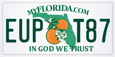 FL license plate EUPT87