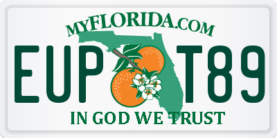 FL license plate EUPT89