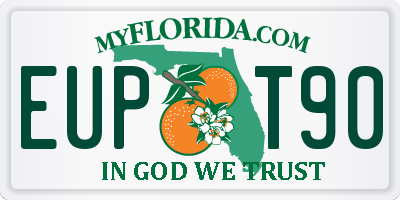 FL license plate EUPT90