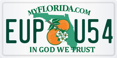 FL license plate EUPU54