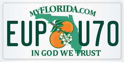 FL license plate EUPU70