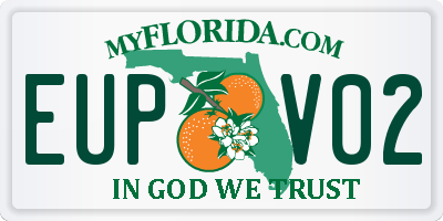 FL license plate EUPV02